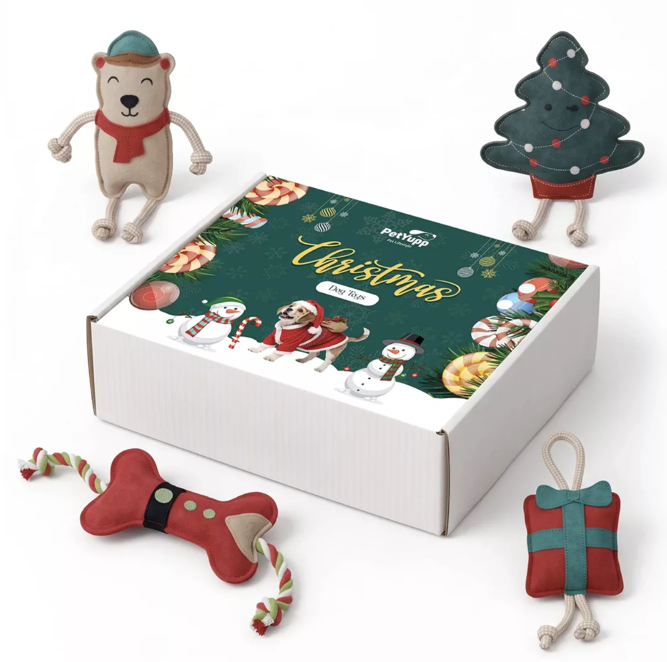 PetYupp Christmas Dog Toys Gift Box.