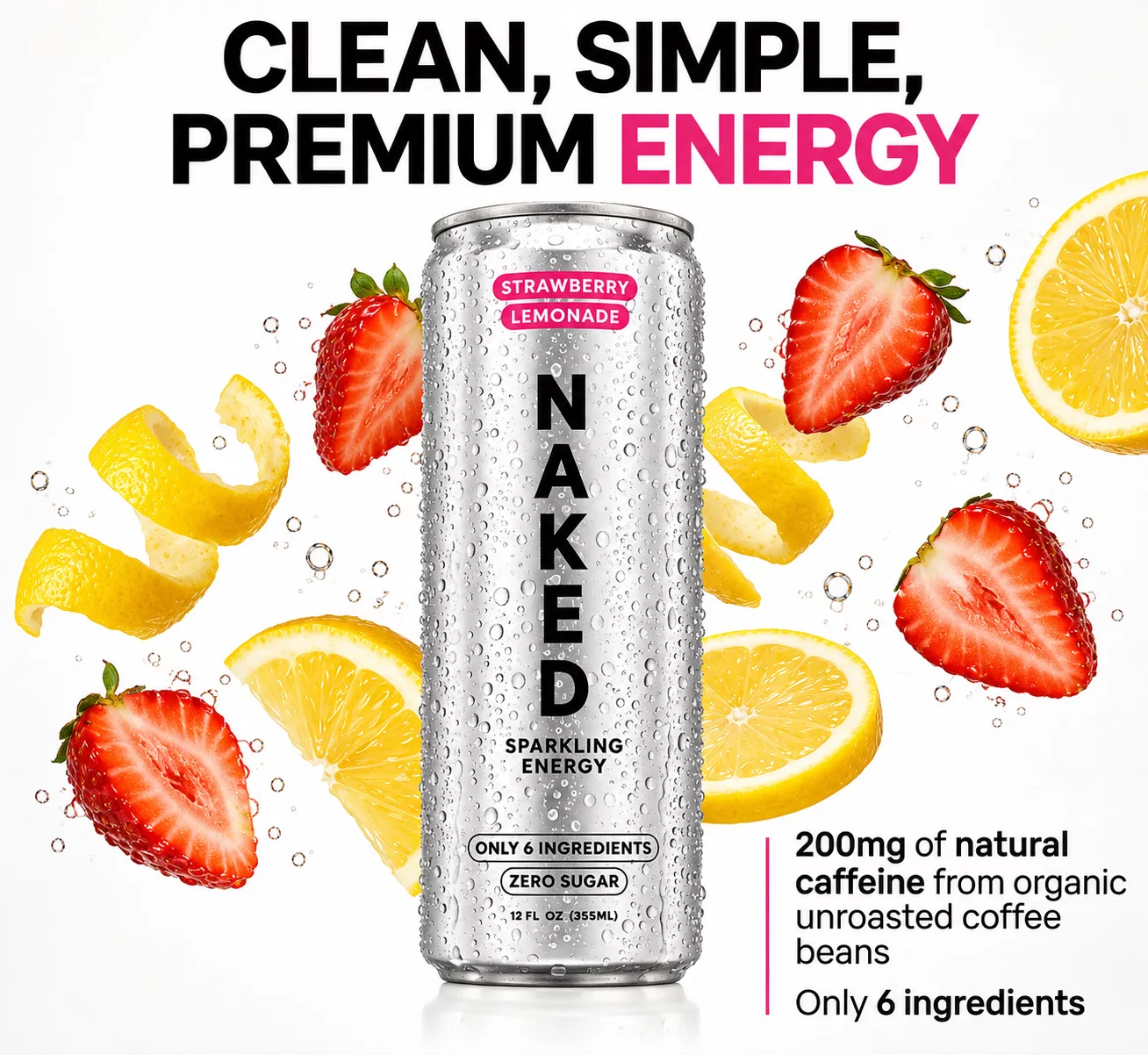 Strawberry Lemonade Naked Sparkling Energy.