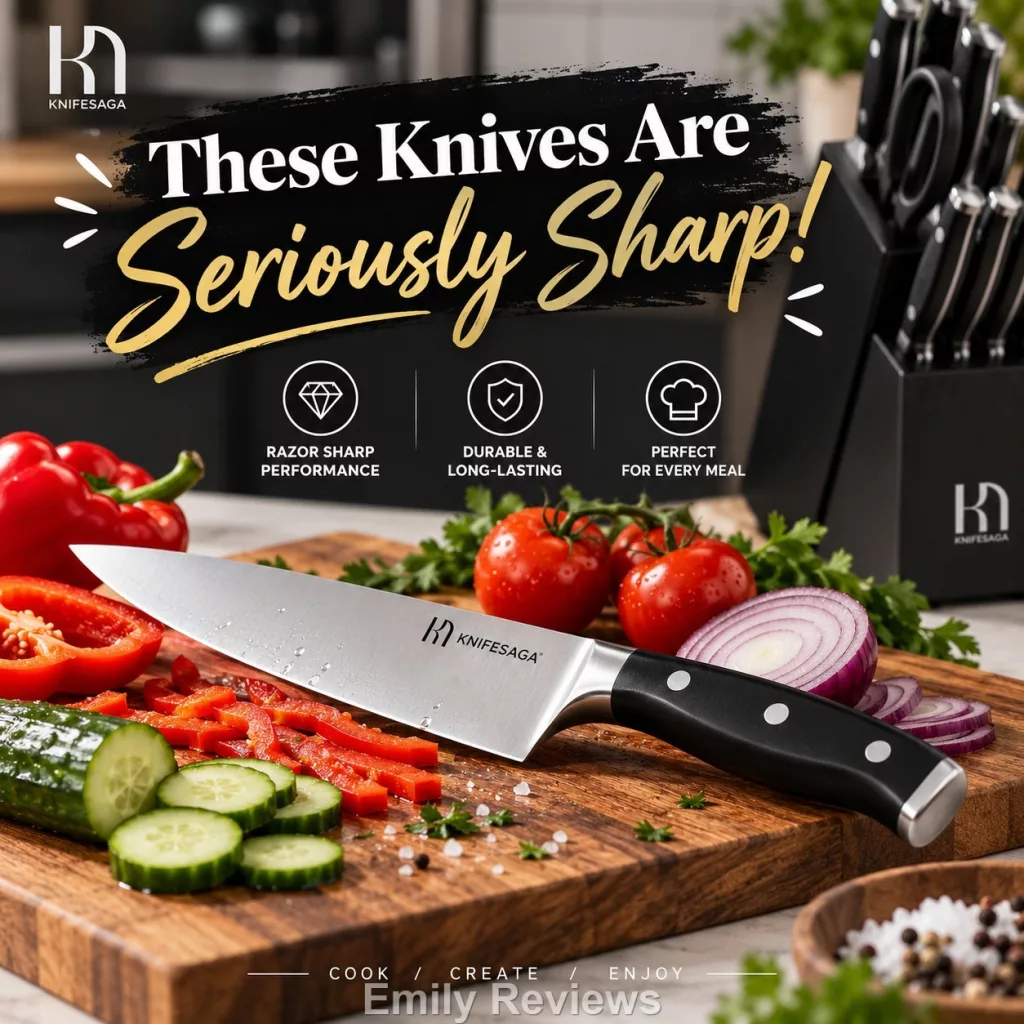 The Ultimate Kitchen Upgrade: KnifeSaga X3 Pro 15-Piece Knife Set Review KnifeSaga X3 Pro review, KnifeSaga knife review, KnifeSaga X3 Pro knife set, KnifeSaga 15 piece knife set, KnifeSaga knives, best kitchen knife set, high carbon stainless steel knives, 15 piece kitchen knife set, sharp kitchen knives, full tang kitchen knives, knife block set, kitchen knife set review, Acacia wood knife block, KnifeSaga X3S Pro