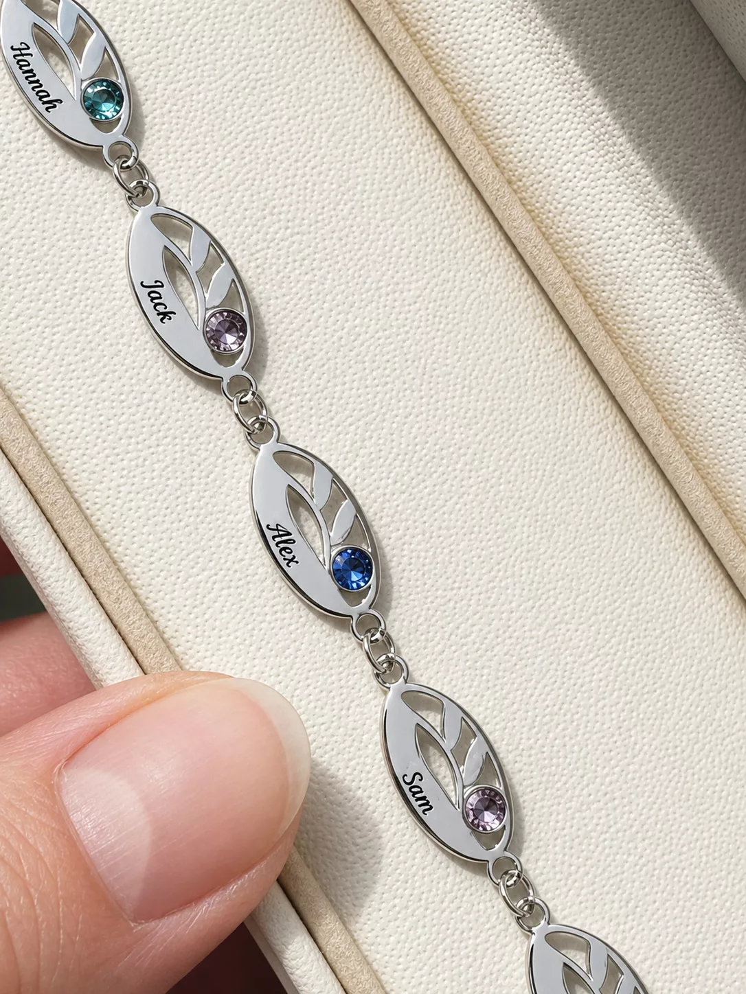 YCustom Personalized Mother Leaf Bracelet With Custom Engravings Review.