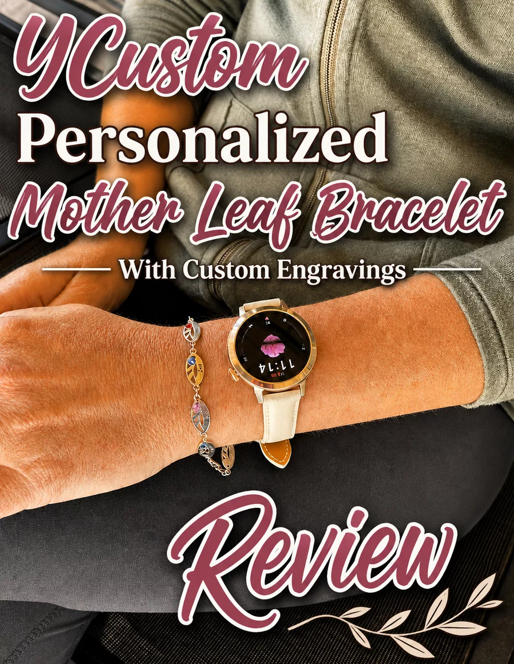 YCustom Personalized Mother Leaf Bracelet With Custom Engravings Review.