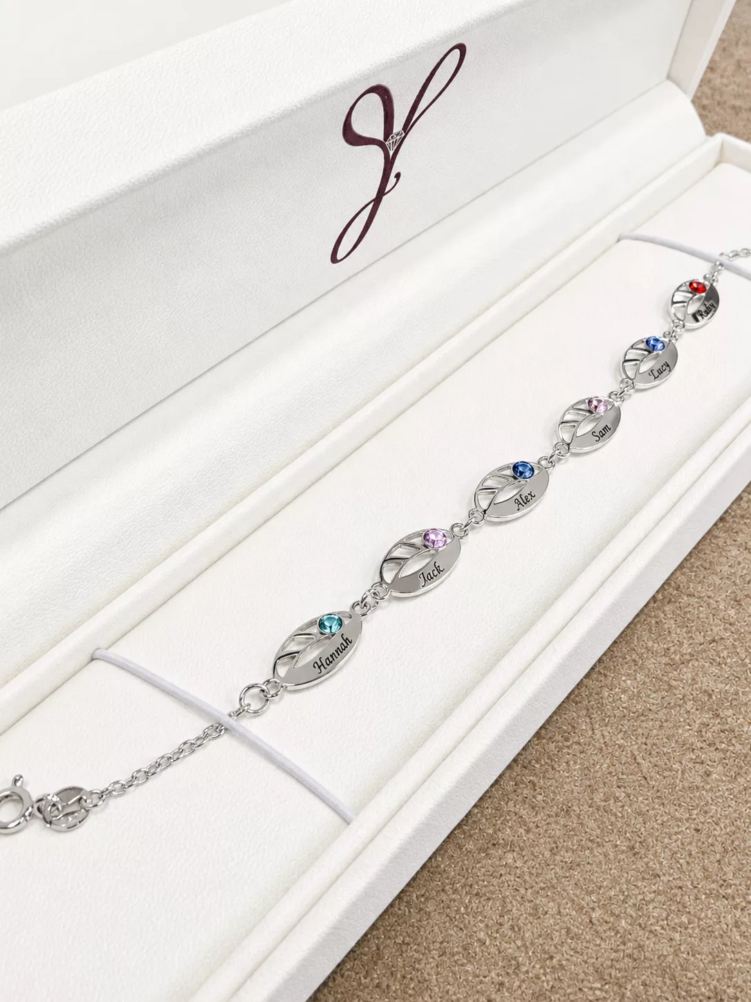 YCustom Personalized Mother Leaf Bracelet With Custom Engravings Review.