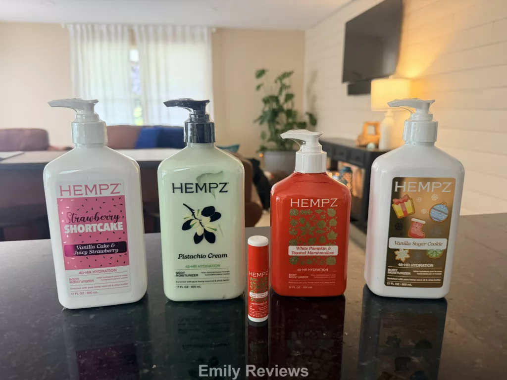 Hempz review, Hempz lotion review, Hempz body lotion, Hempz Strawberry Shortcake lotion, Hempz White Pumpkin Toasted Marshmallow, Hempz Vanilla Sugar Cookie, Hempz Pistachio Cream, Hempz gourmand scents, Hempz gourmand lotion, best smelling Hempz lotion, hemp seed oil body lotion, moisturizing body lotion, dessert scented body lotion, gourmand body care, sweet scented body lotion, fall body lotion, pistachio body lotion, strawberry body lotion, vanilla body lotion, Hempz lip balm