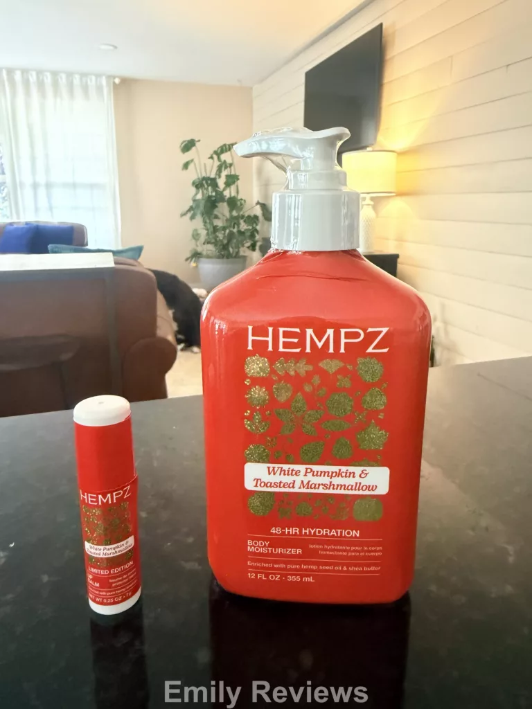 Hempz review, Hempz lotion review, Hempz body lotion, Hempz Strawberry Shortcake lotion, Hempz White Pumpkin Toasted Marshmallow, Hempz Vanilla Sugar Cookie, Hempz Pistachio Cream, Hempz gourmand scents, Hempz gourmand lotion, best smelling Hempz lotion, hemp seed oil body lotion, moisturizing body lotion, dessert scented body lotion, gourmand body care, sweet scented body lotion, fall body lotion, pistachio body lotion, strawberry body lotion, vanilla body lotion, Hempz lip balm