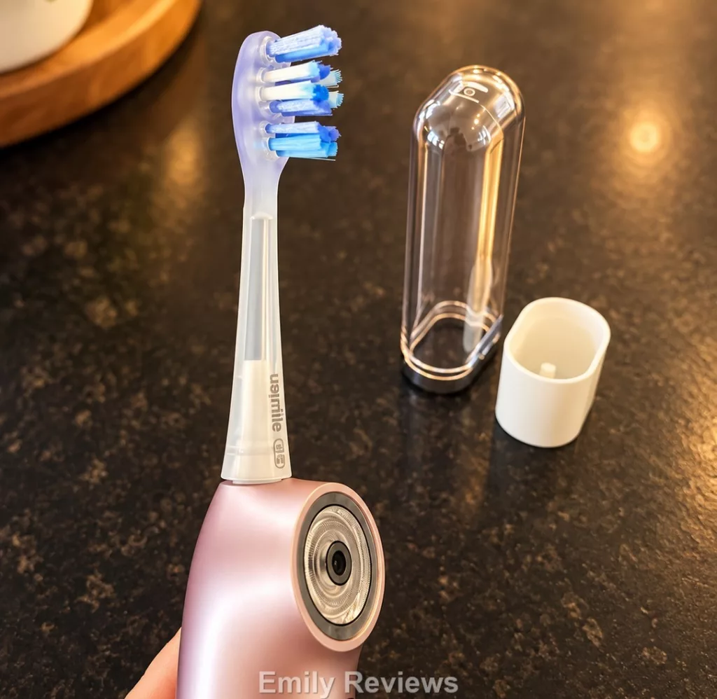 usmile D50 review, usmile D50 OralCam Toothbrush, OralCam toothbrush review, electric toothbrush with camera, smart electric toothbrush, plaque visualization toothbrush, usmile toothbrush, electric toothbrush gift, practical holiday gifts, holiday gifts for gadget lovers