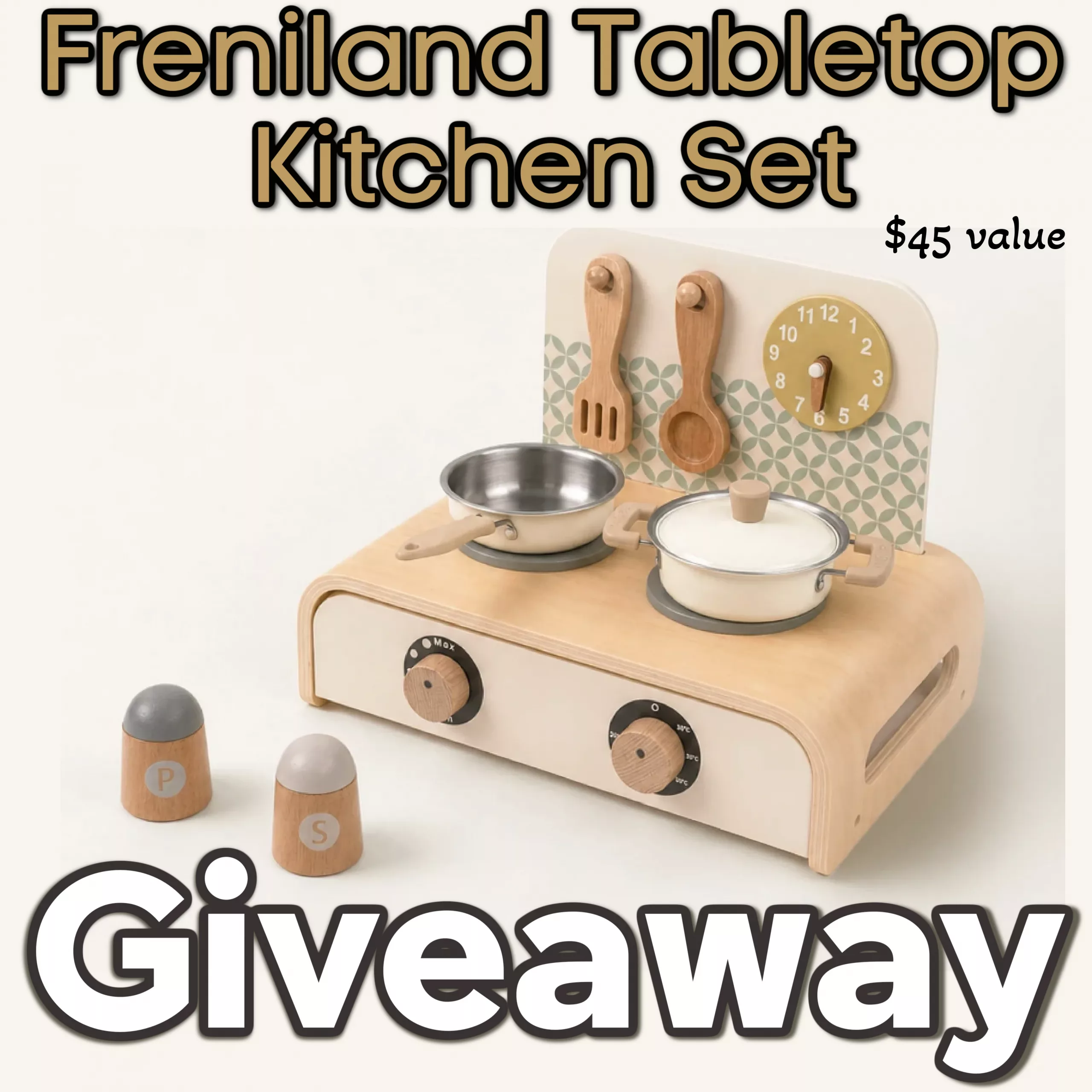 Freniland Wooden Kitchen & Coffee Center: Ultimate Pretend Play Kitchen Duo (+ Giveaway).