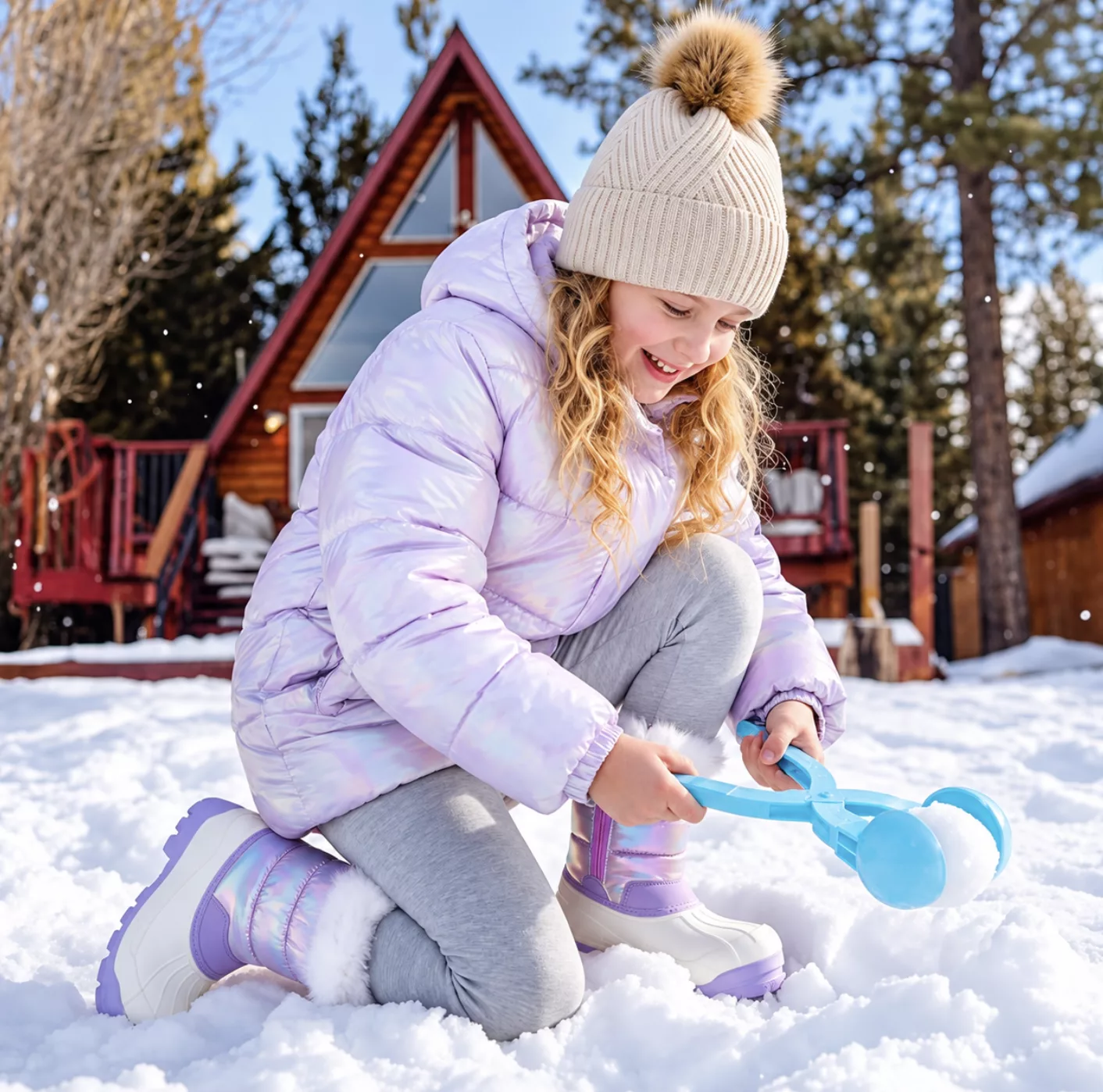 DREAM PAIRS Girls Snow Waterproof Winter Boots.
